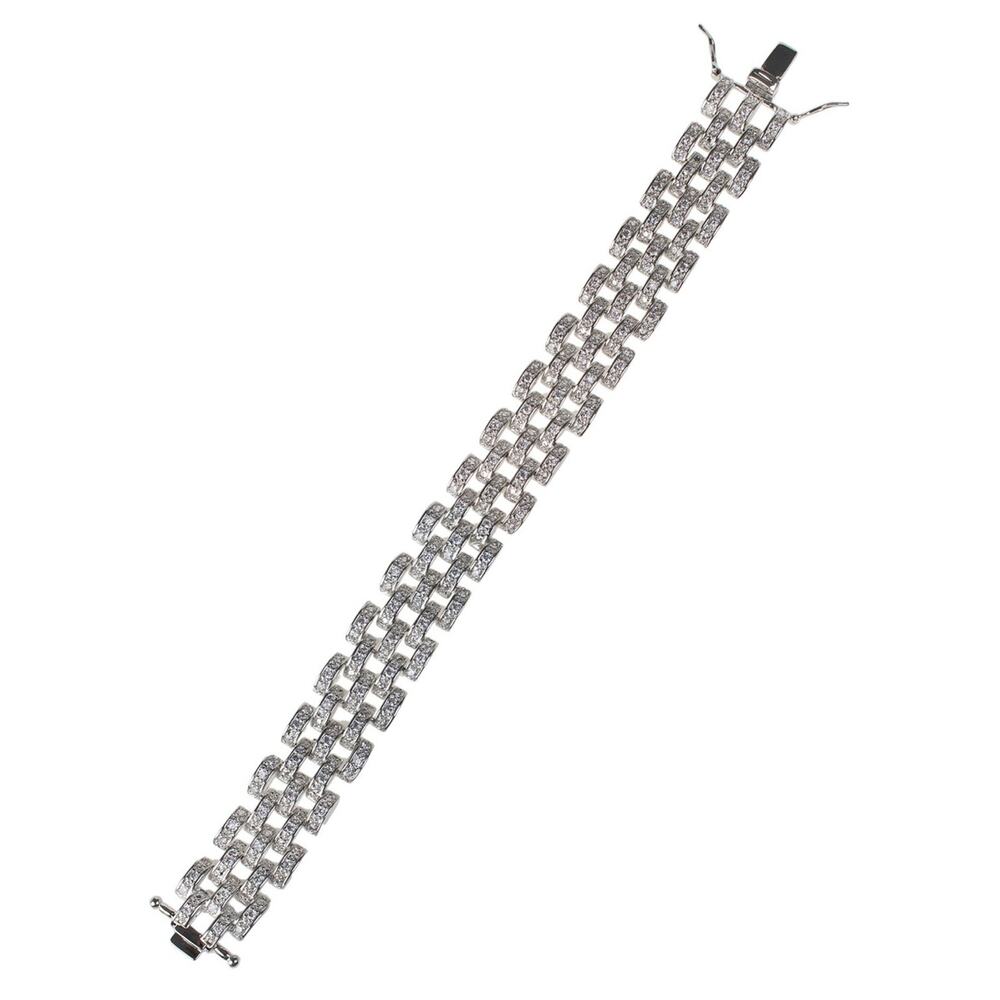 Set of 2 Kenneth Jay Lane Crystal Art Deco Bracelet & Round pave zirconia chain - Picture 16 of 16